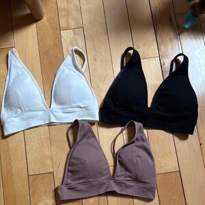Women's Intimates Set - Black, White, and Brown Bralettes